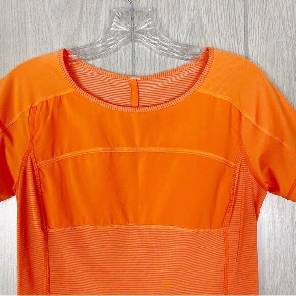Lululemon | Bright Orange Run: Fast Track Short Sleeve Size 4 - Picture 5 of 10